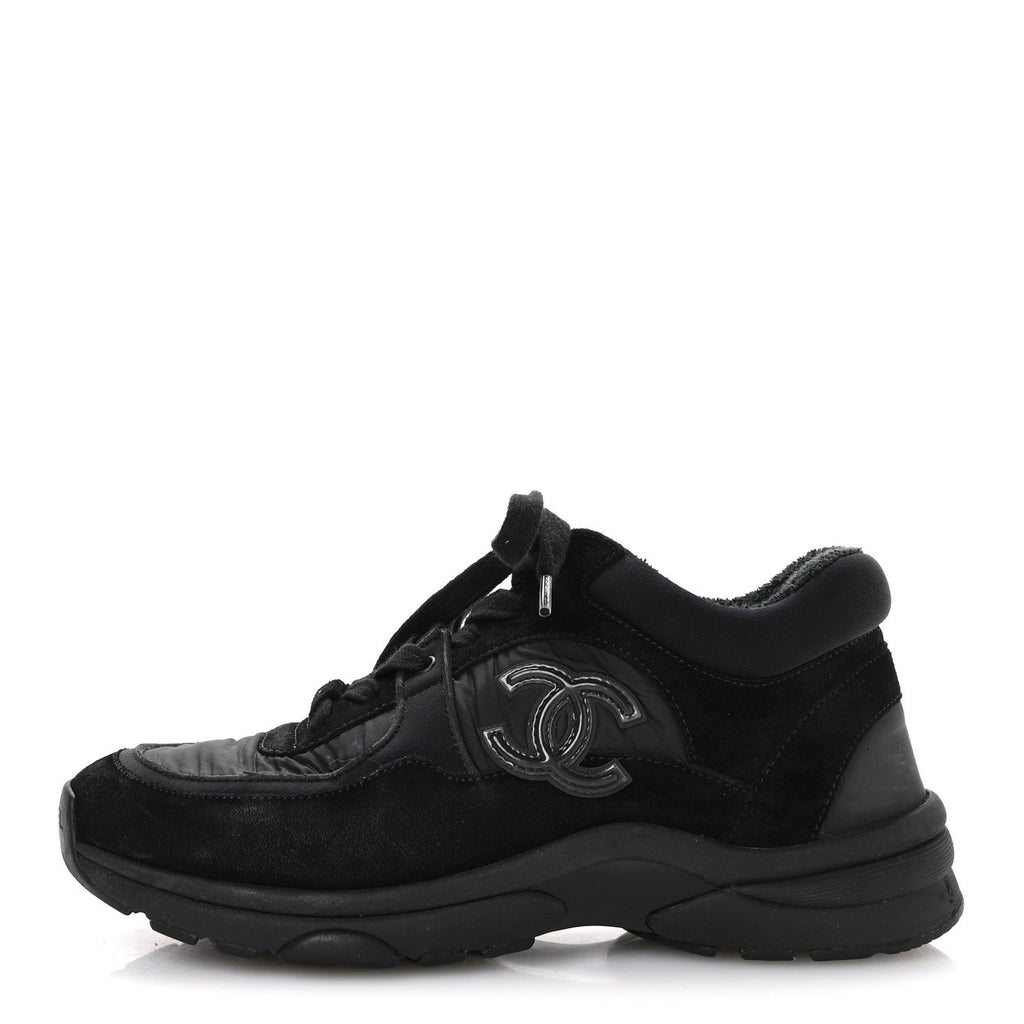 FABRIC CALFSKIN SUEDE CC SNEAKERS BLACK