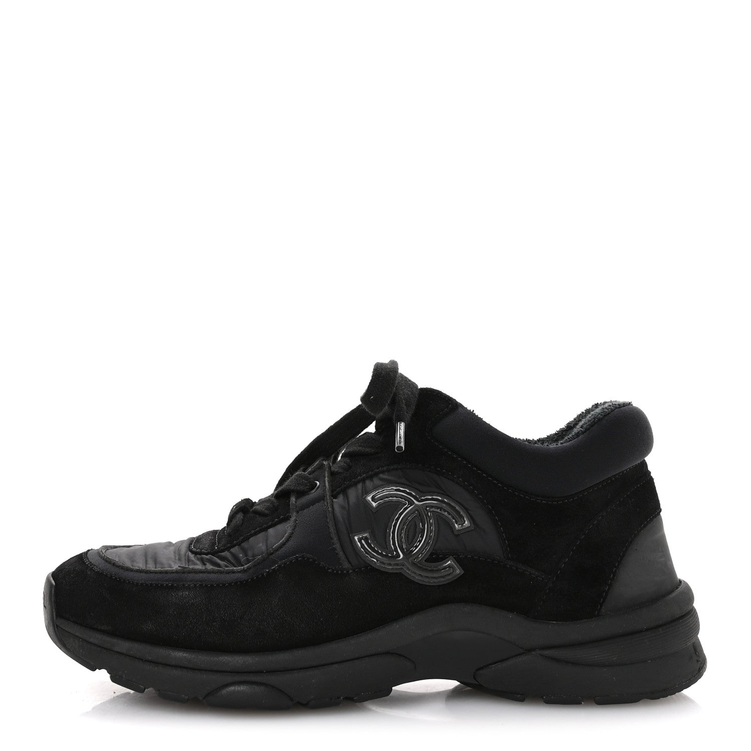FABRIC CALFSKIN SUEDE CC SNEAKERS BLACK