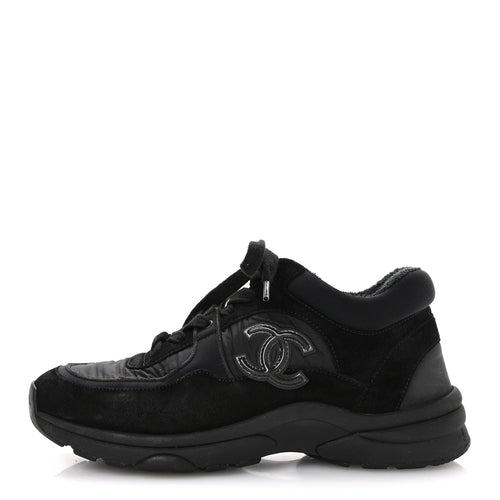 FABRIC CALFSKIN SUEDE CC SNEAKERS BLACK