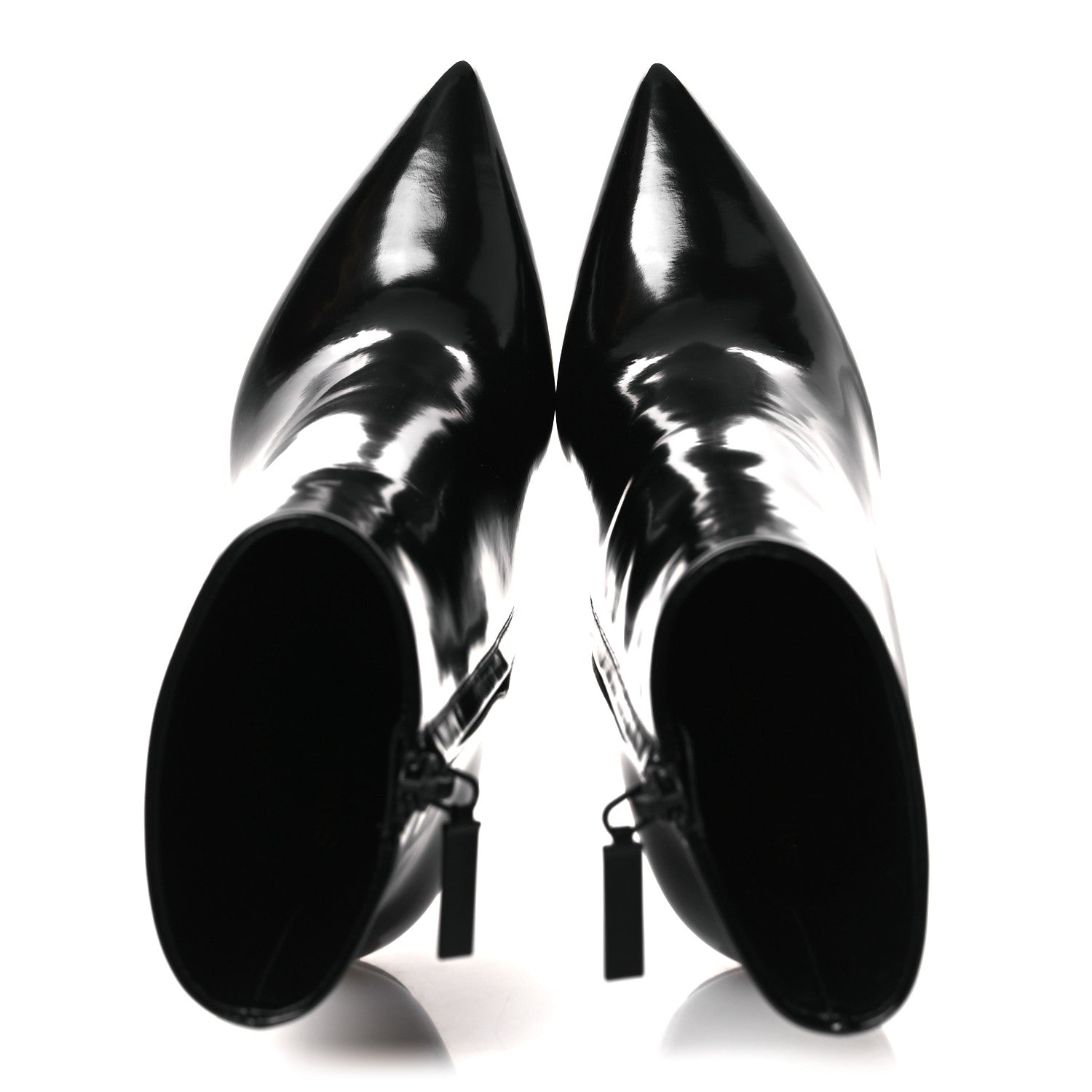 GLAZED CALFSKIN OPYUM ANKLE BOOTS BLACK