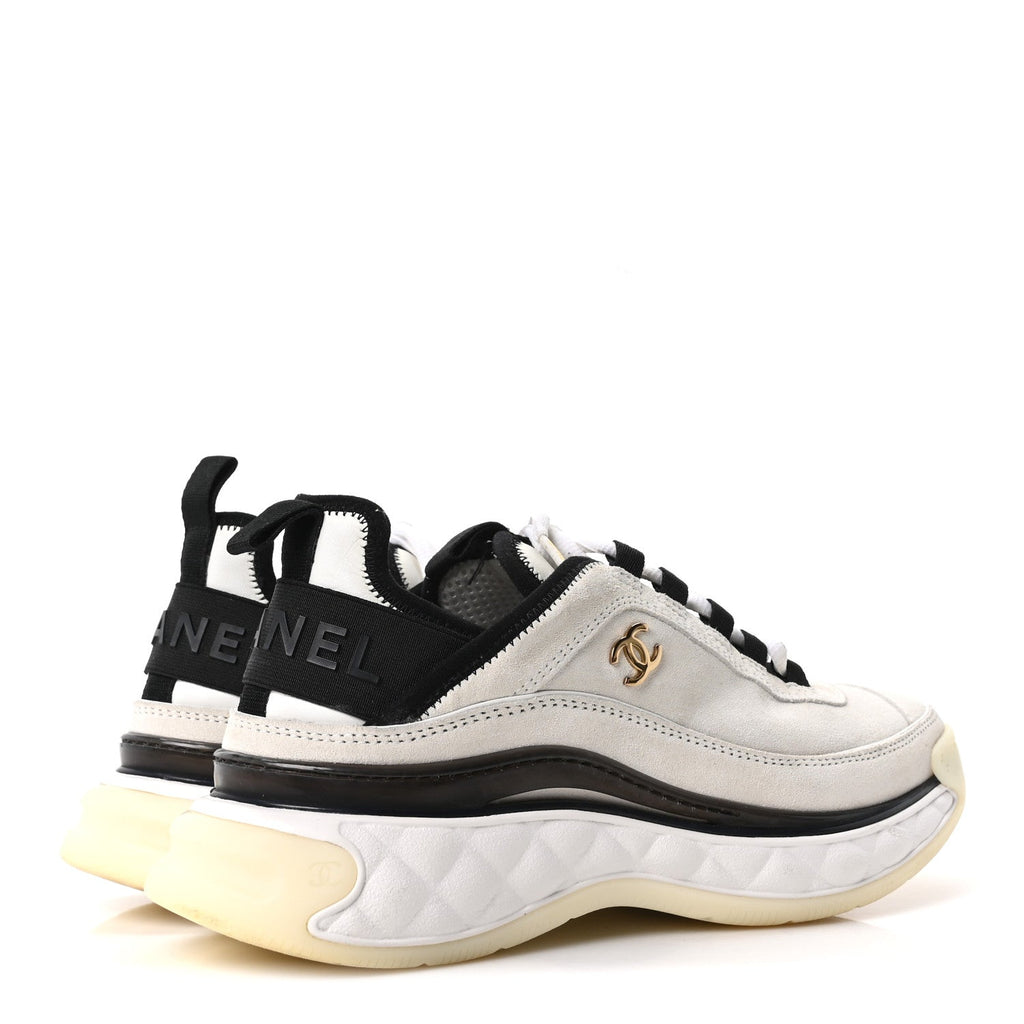 SUEDE CALFSKIN NYLON GROSGRAIN CC SNEAKERS WHITE
