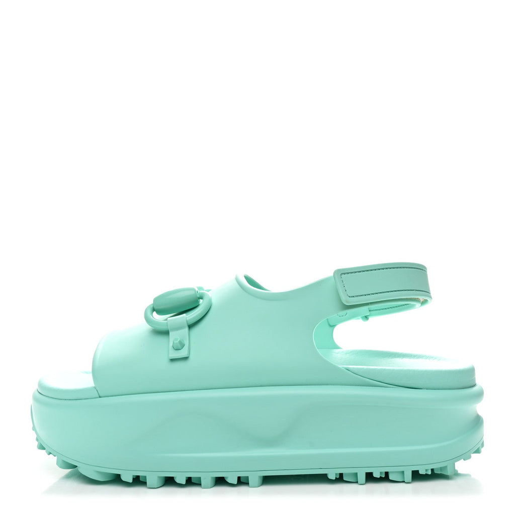 SOFT RUBBER HORSEBIT WOMENS SLINGBACK SANDALS TEAL CYAN