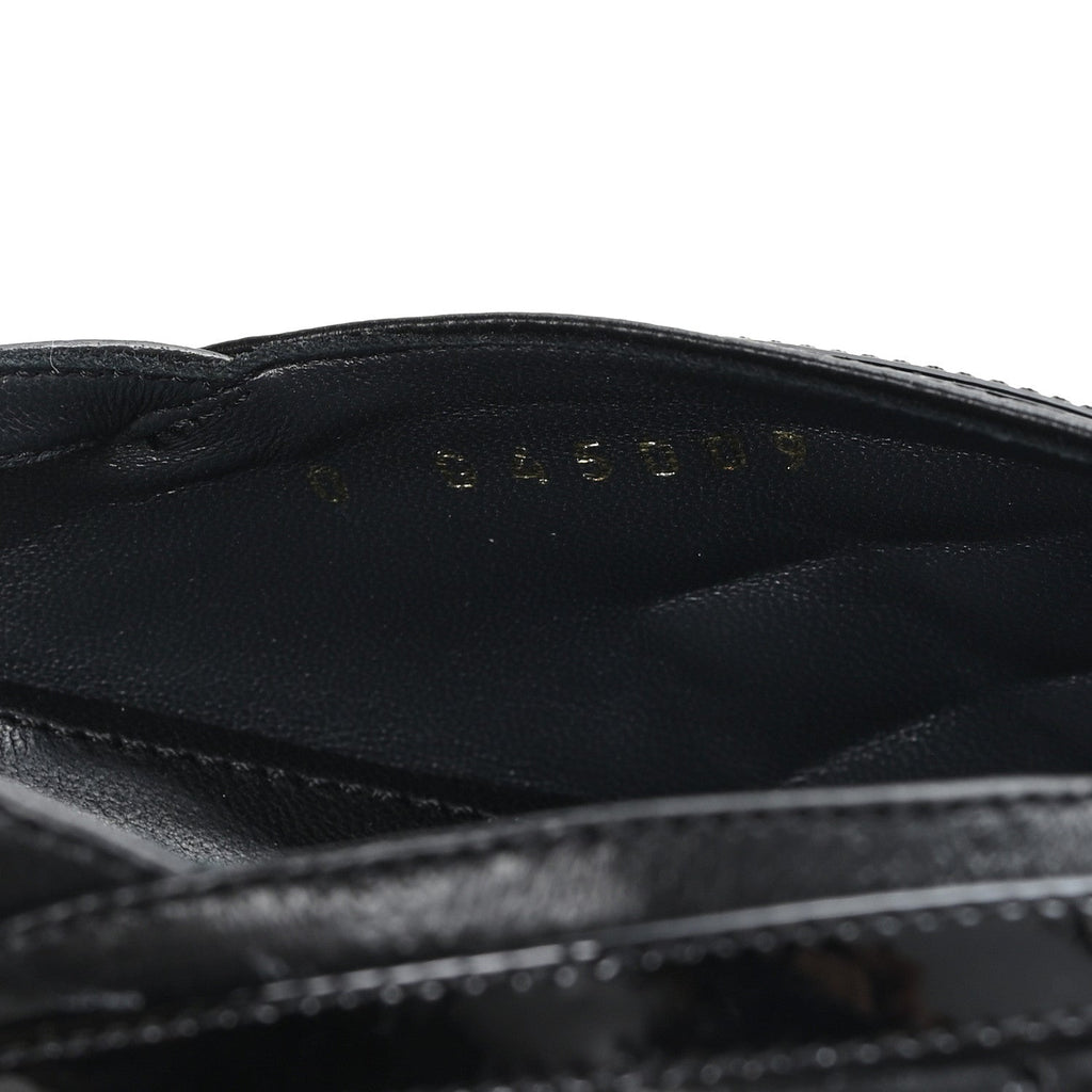 LAMBSKIN PATENT QUILTED CC PLATFORM SANDALS BLACK