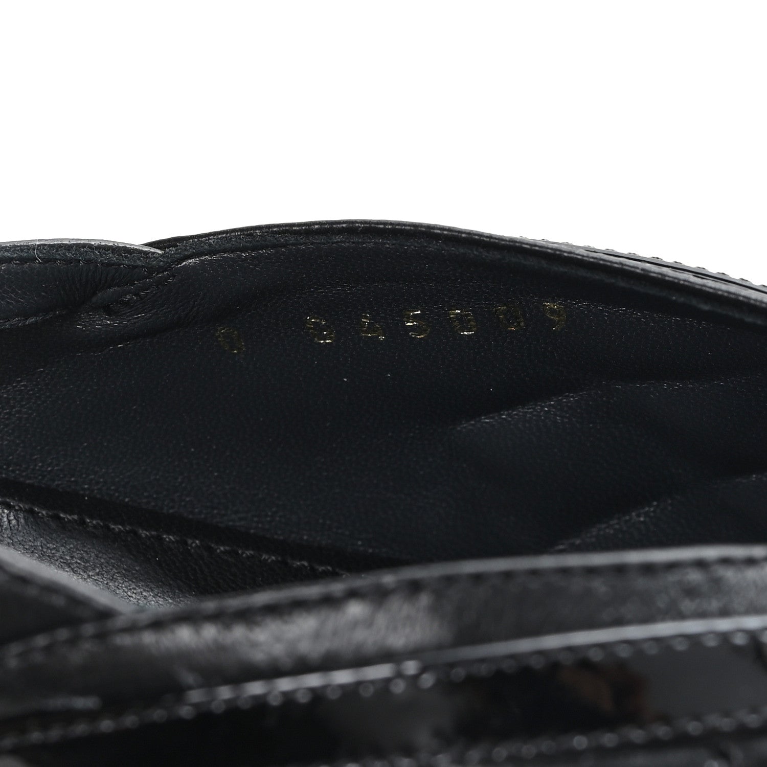 LAMBSKIN PATENT QUILTED CC PLATFORM SANDALS BLACK