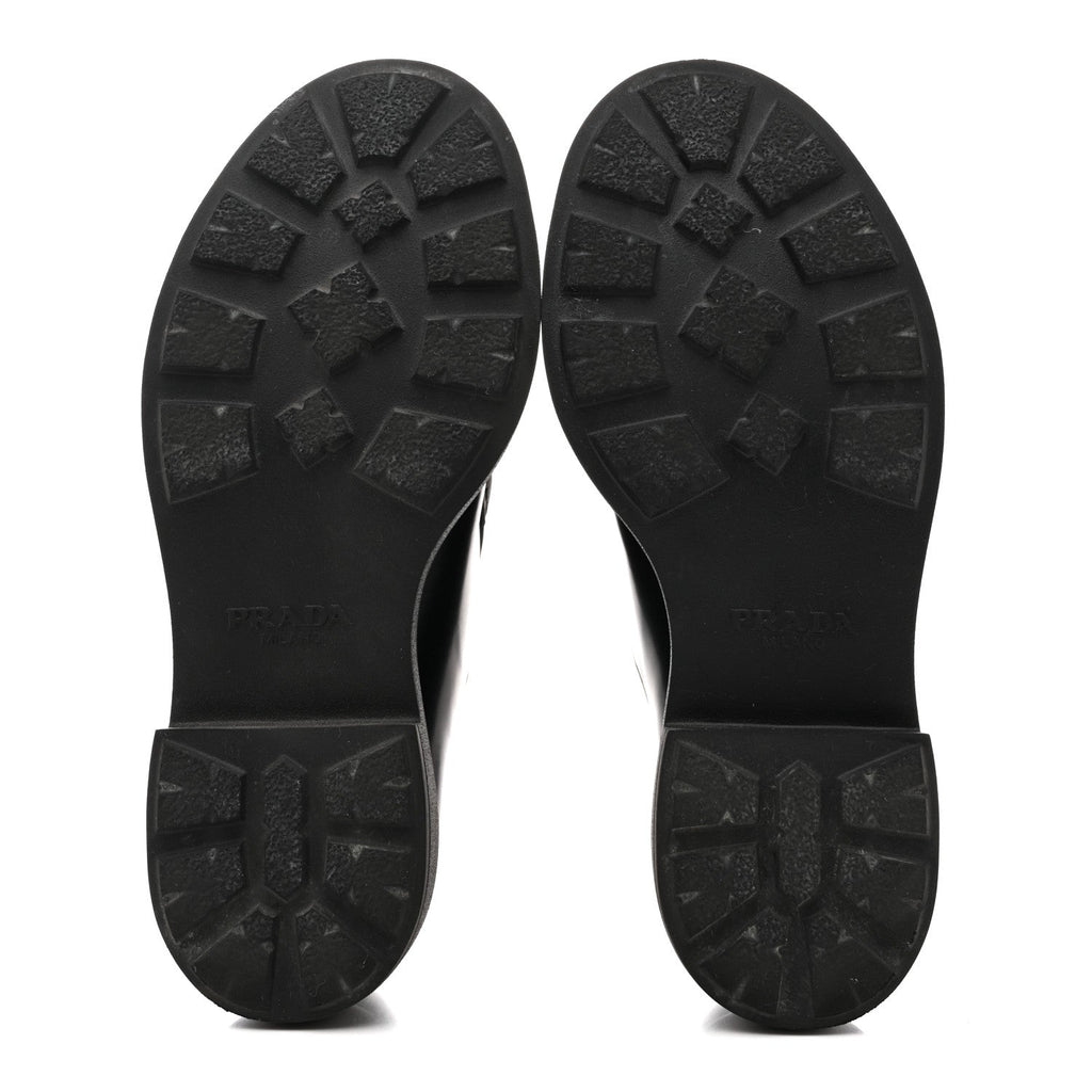 SPAZZOLATO ROIS MONOLITH 55MM DERBY LOAFERS BLACK WHITE