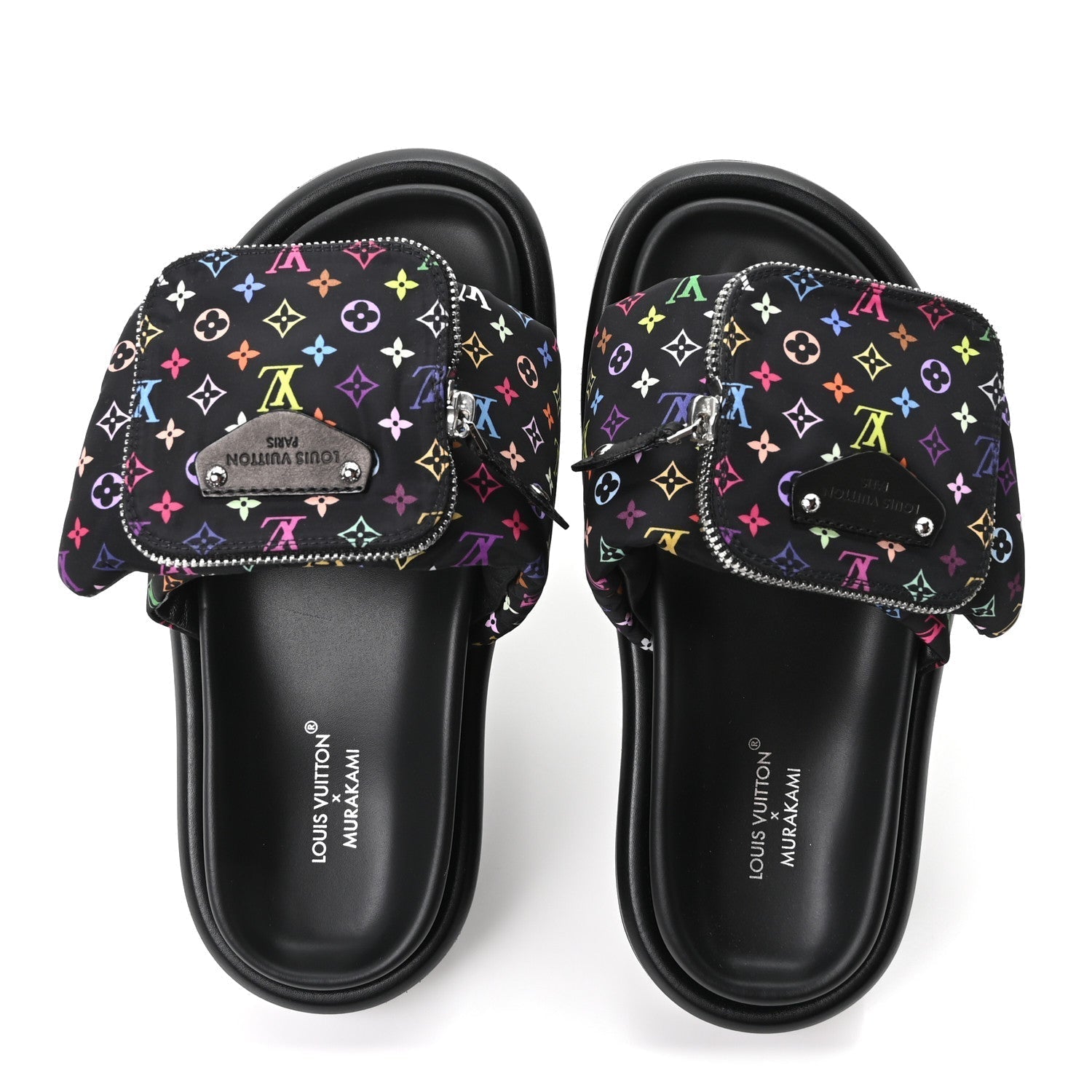 LV X TM MONOGRAM MULTICOLOR POOL PILLOW FLAT COMFORT MULE BLACK