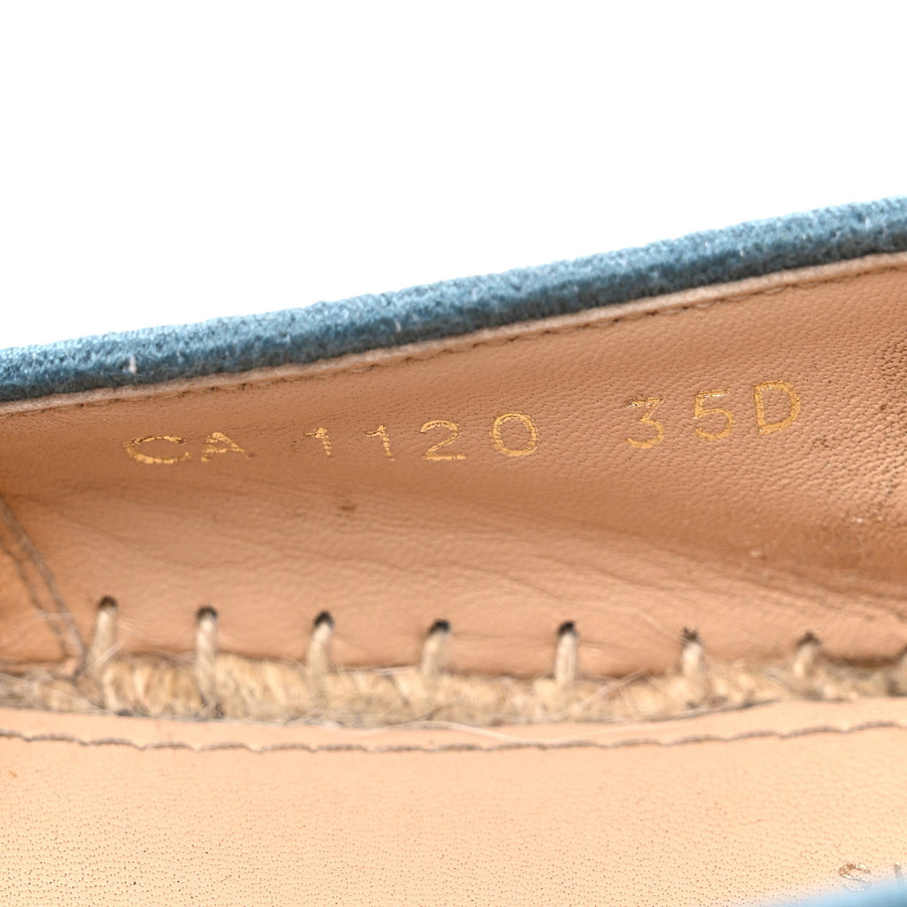 COTTON D-STRIPES EMBROIDERED GRANVILLE 15MM ESPADRILLES DEEP OCEAN