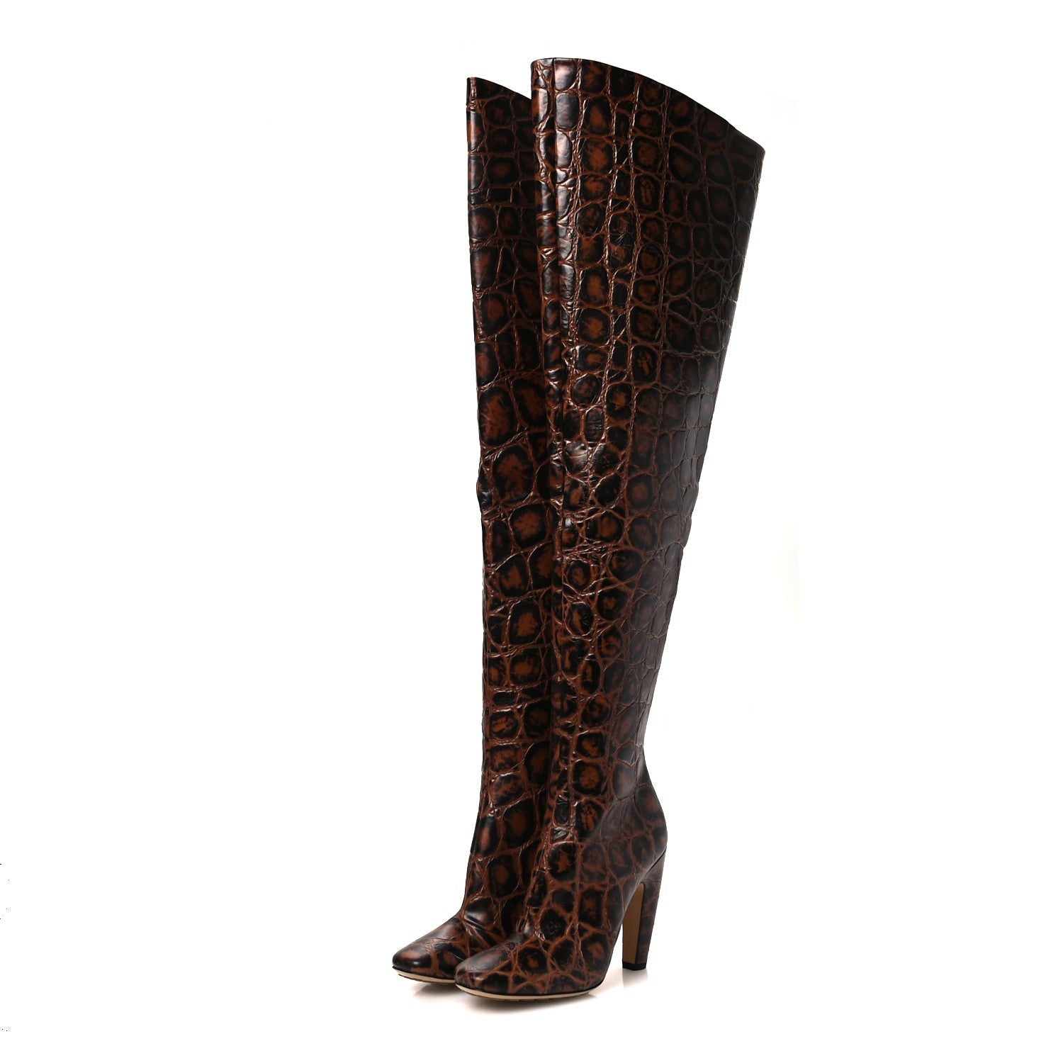 CROC EFFECT CANALAZZO OVER THE KNEE BOOTS BARREL