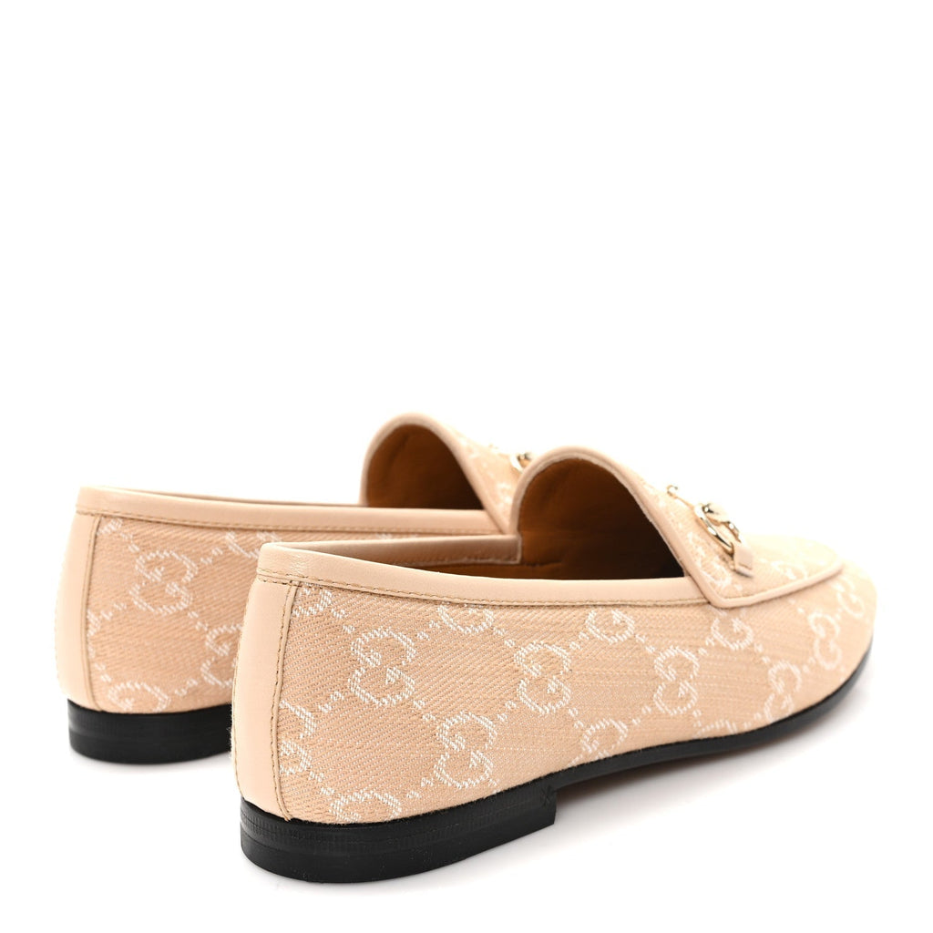 CANVAS GG MONOGRAM HORSEBIT WOMENS JORDAAN LOAFERS SOUFFLE ROSE