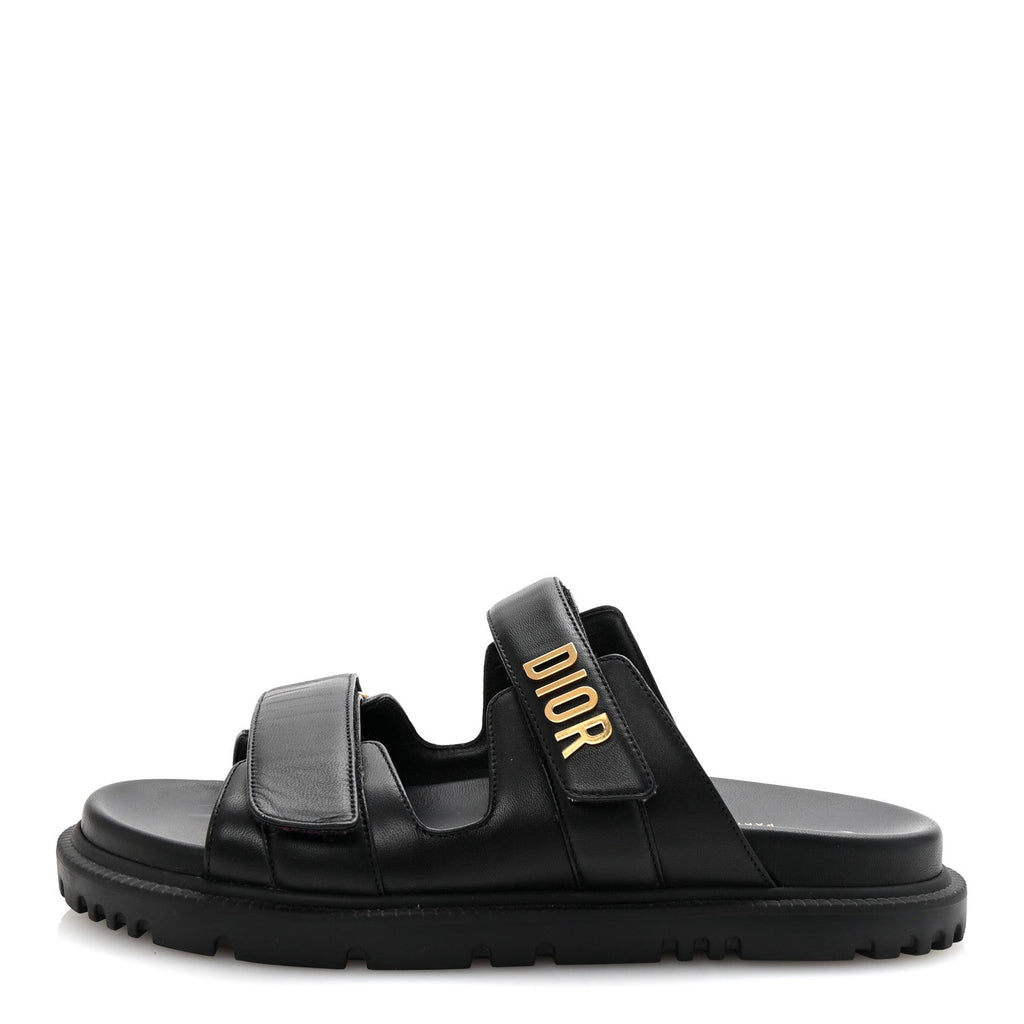 LAMBSKIN DIORACT 10MM SLIDE SANDALS BLACK