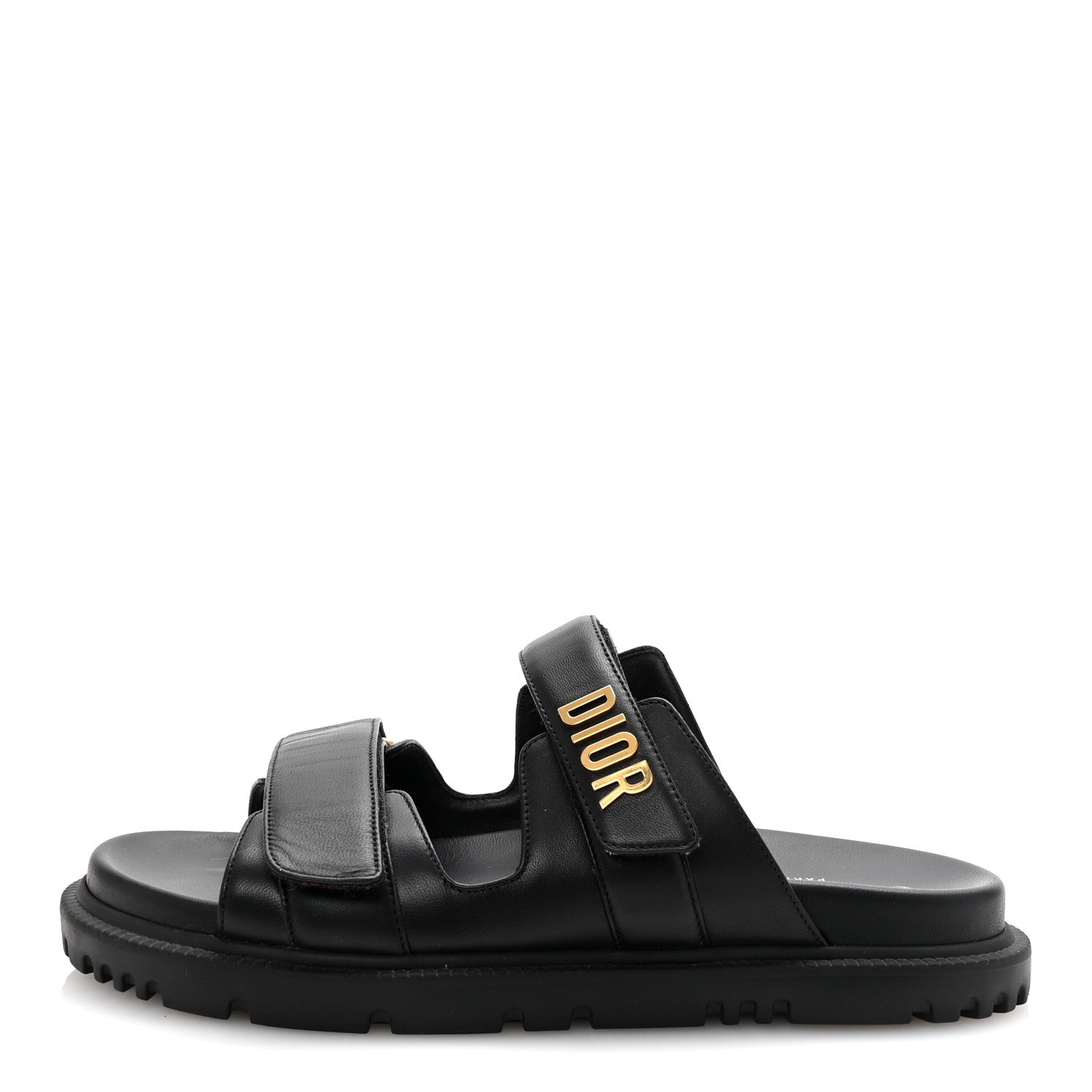 LAMBSKIN DIORACT 10MM SLIDE SANDALS BLACK
