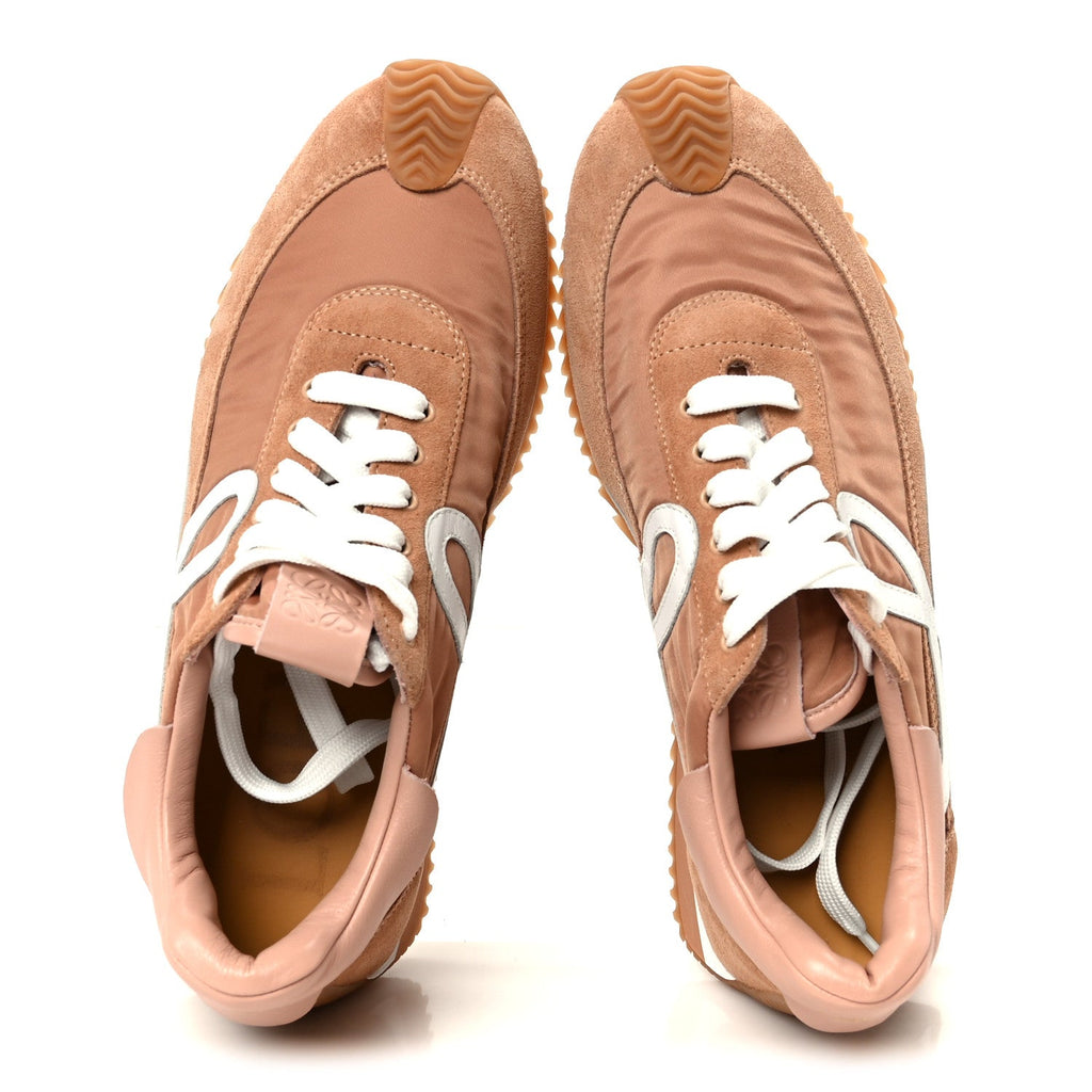 NYLON SUEDE FLOW RUNNER SNEAKERS POWDER