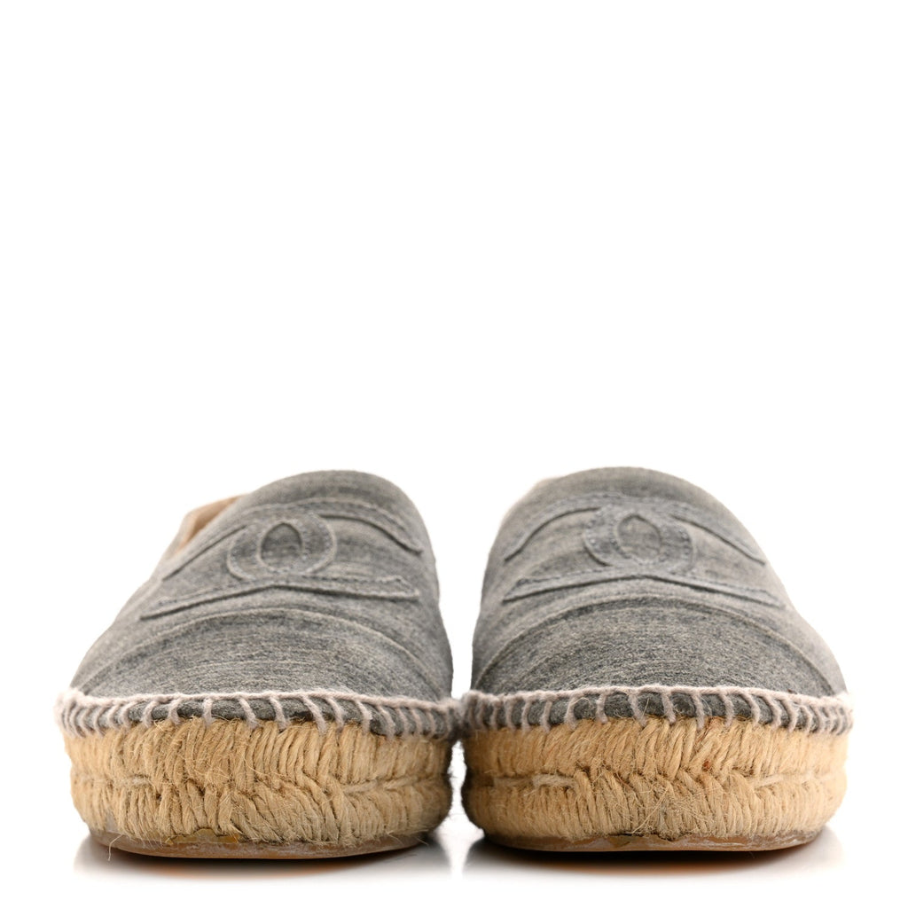 STRIATED SUEDE ESPADRILLES DARK GREY