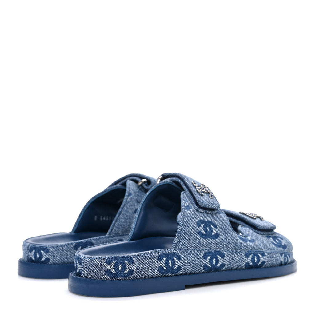DENIM CC VELCRO DAD CHAIN CC SLIDE SANDALS BLUE