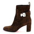 SUEDE LOCK BOOTY 70 ANKLE BOOTS BROWN