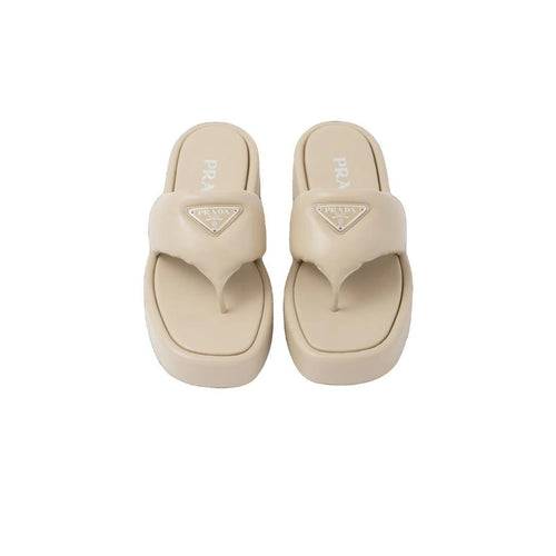 Prada Wedge Sandals - Beige
