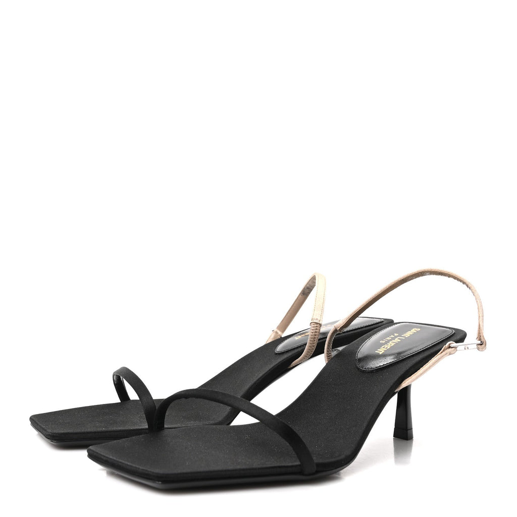 SATIN SLINGBACK JASPE 55 SANDALS BLACK PARTRIDGE PINK