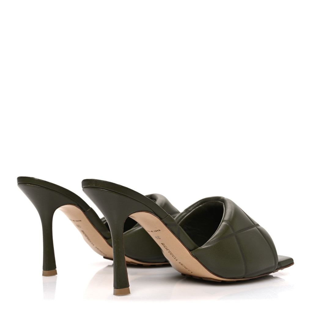 NAPPA QUILTED RUBBER LIDO MULE SANDALS KHAKI