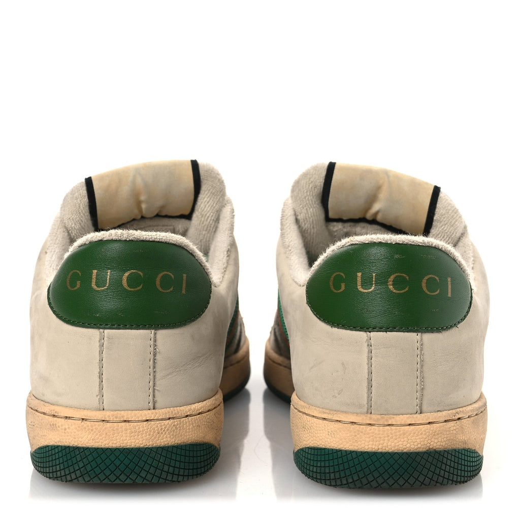 GG MONOGRAM NUBUCK WEB WOMENS SCREENER SNEAKERS NEW SAND DUSTY MILK VINTAGE GREEN