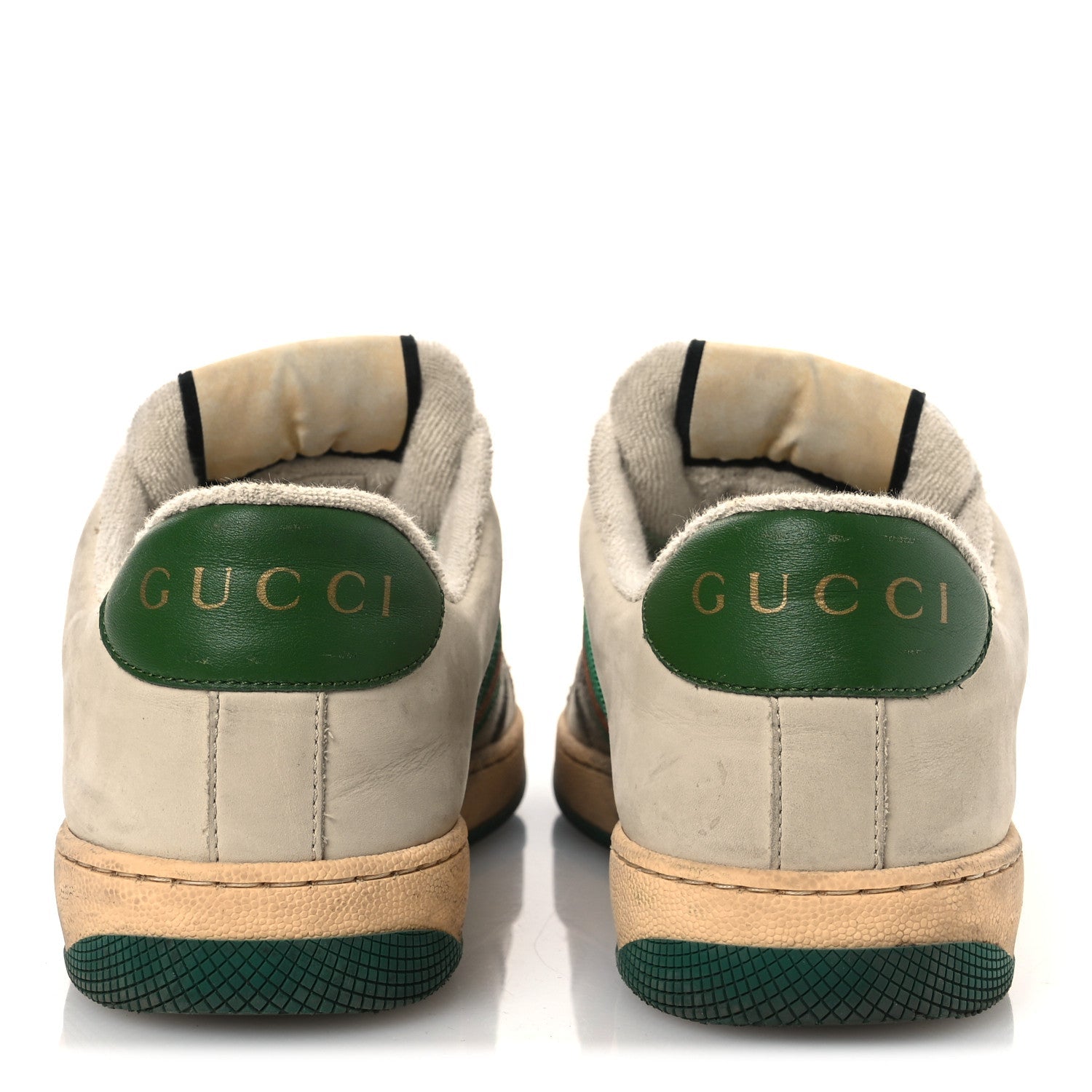 GG MONOGRAM NUBUCK WEB WOMENS SCREENER SNEAKERS NEW SAND DUSTY MILK VINTAGE GREEN