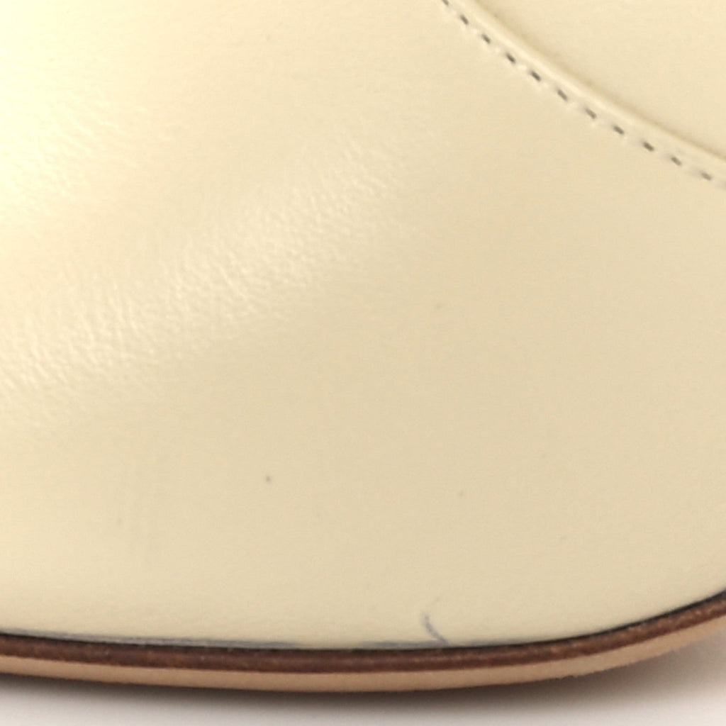 CALFSKIN KNEE HIGH SKINNY BOOTS EGGSHELL
