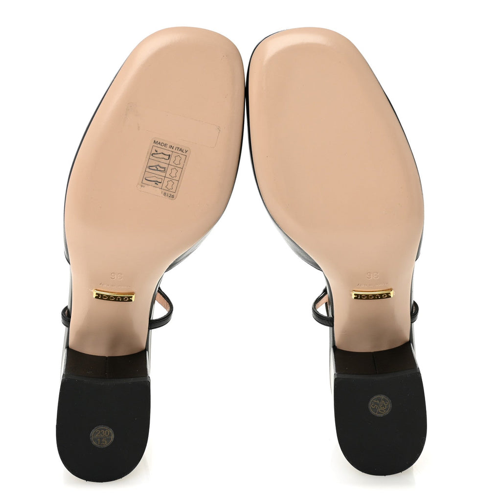 MALAGA KID HORSEBIT 70MM SLINGBACK PUMPS BLACK