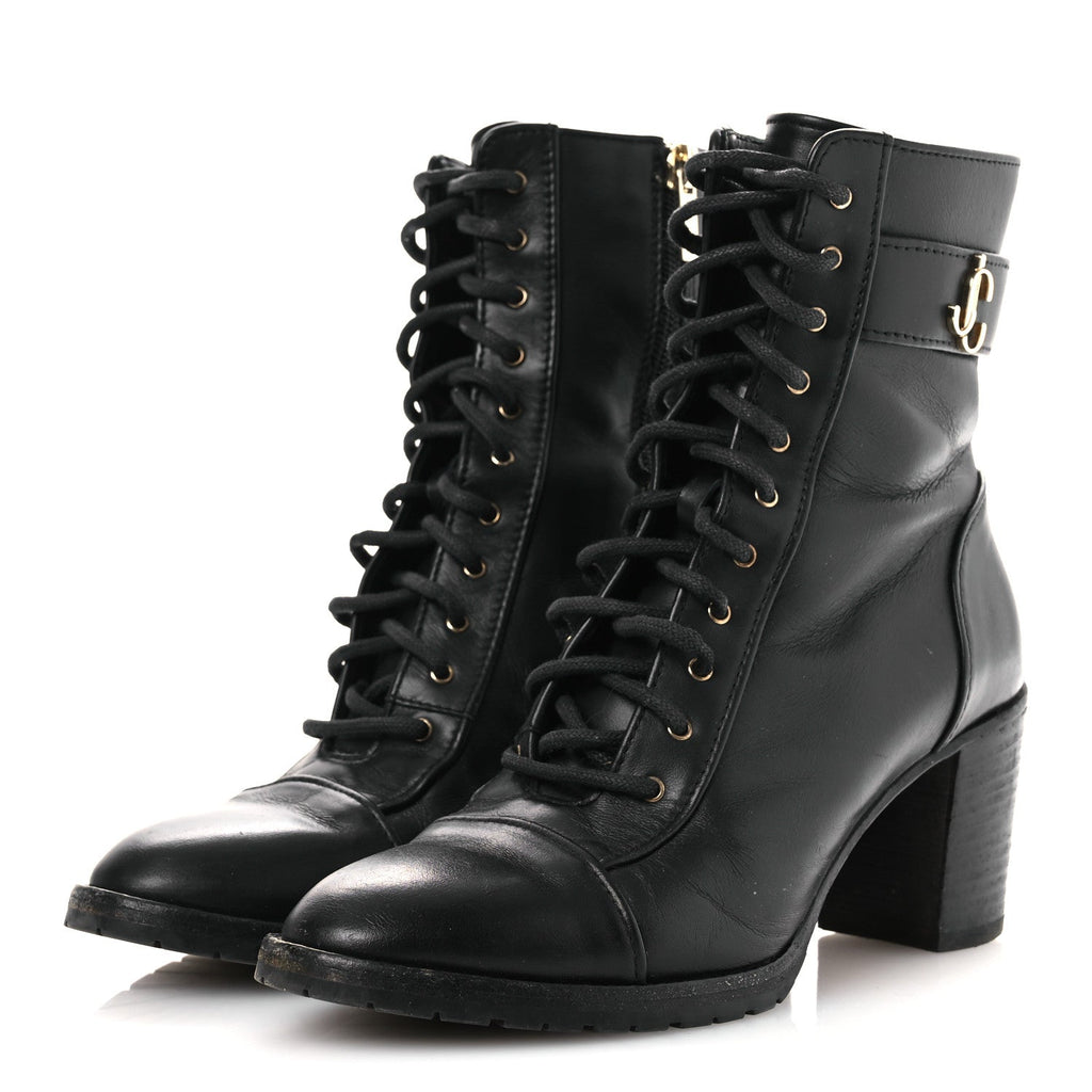 CALFSKIN COMBAT BOOTS BLACK