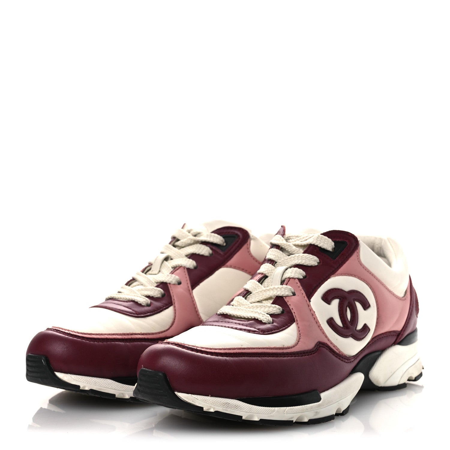 CALFSKIN CC SNEAKERS LIGHT BURGUNDY WHITE PINK