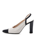 POINTED CAP TOE SLINGBACK PUMPS GREY NAVY