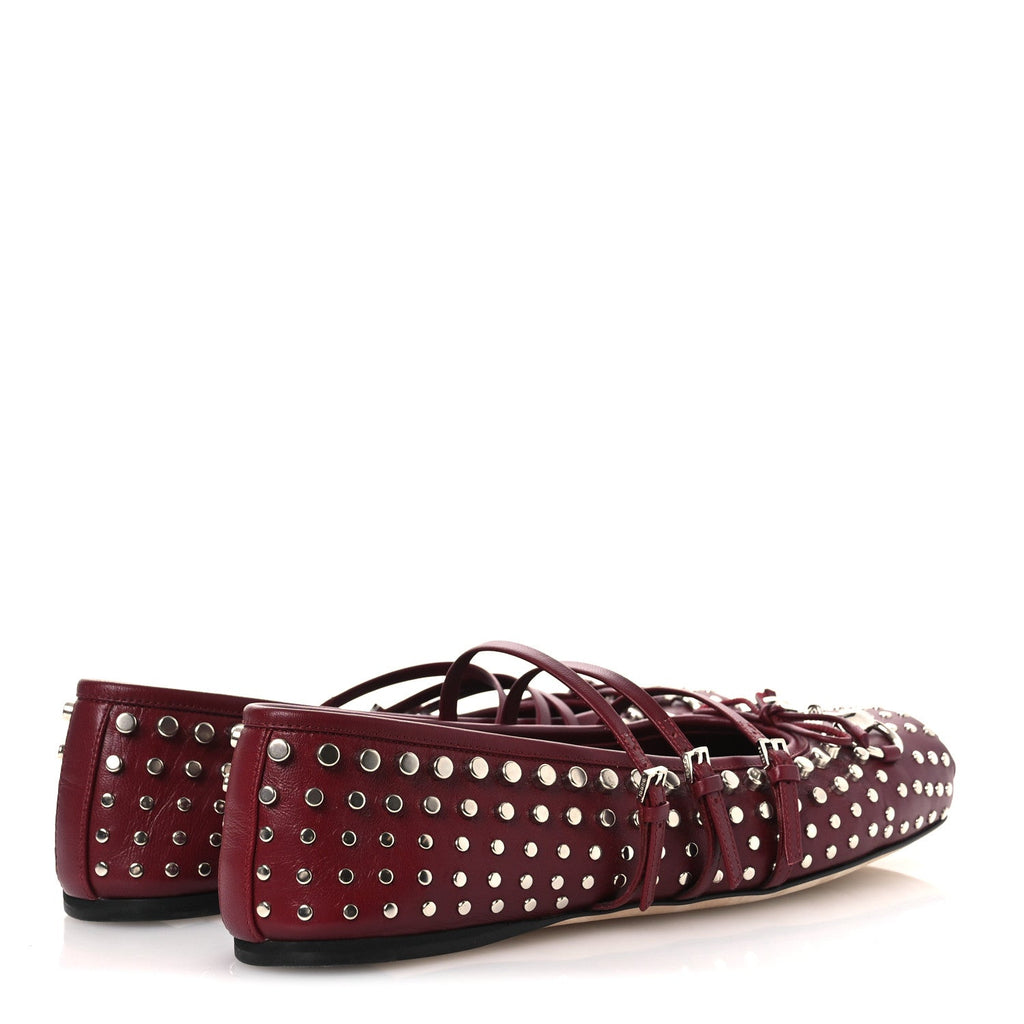 NAPPA CARMAQUE STUDDED HORSEBIT BALLET FLATS ROSSO ANCORA