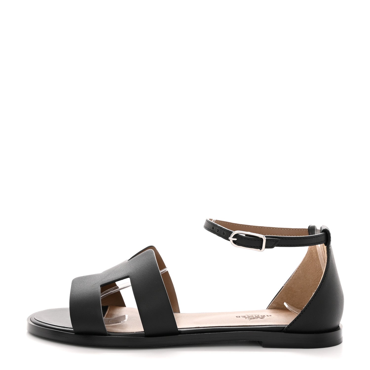 HERMÈS SANTORINI HEELED SANDAL IN BLACK