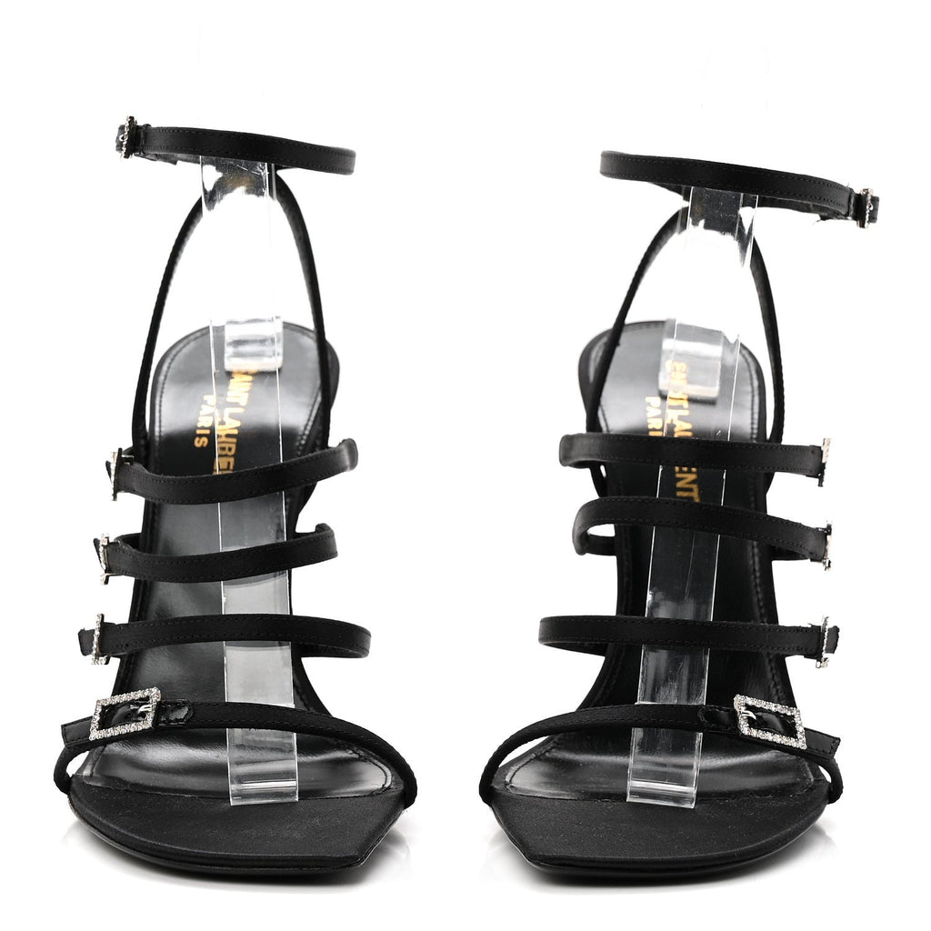 CREPE SATIN CRYSTAL JERRY 110 SANDALS BLACK