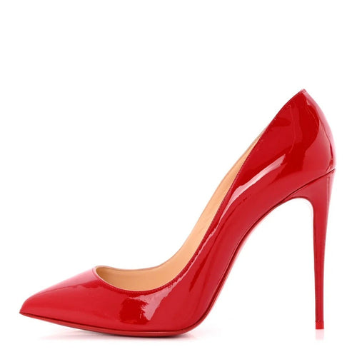Christian Louboutin Patent Pigalle Follies 100 Pump - Red
