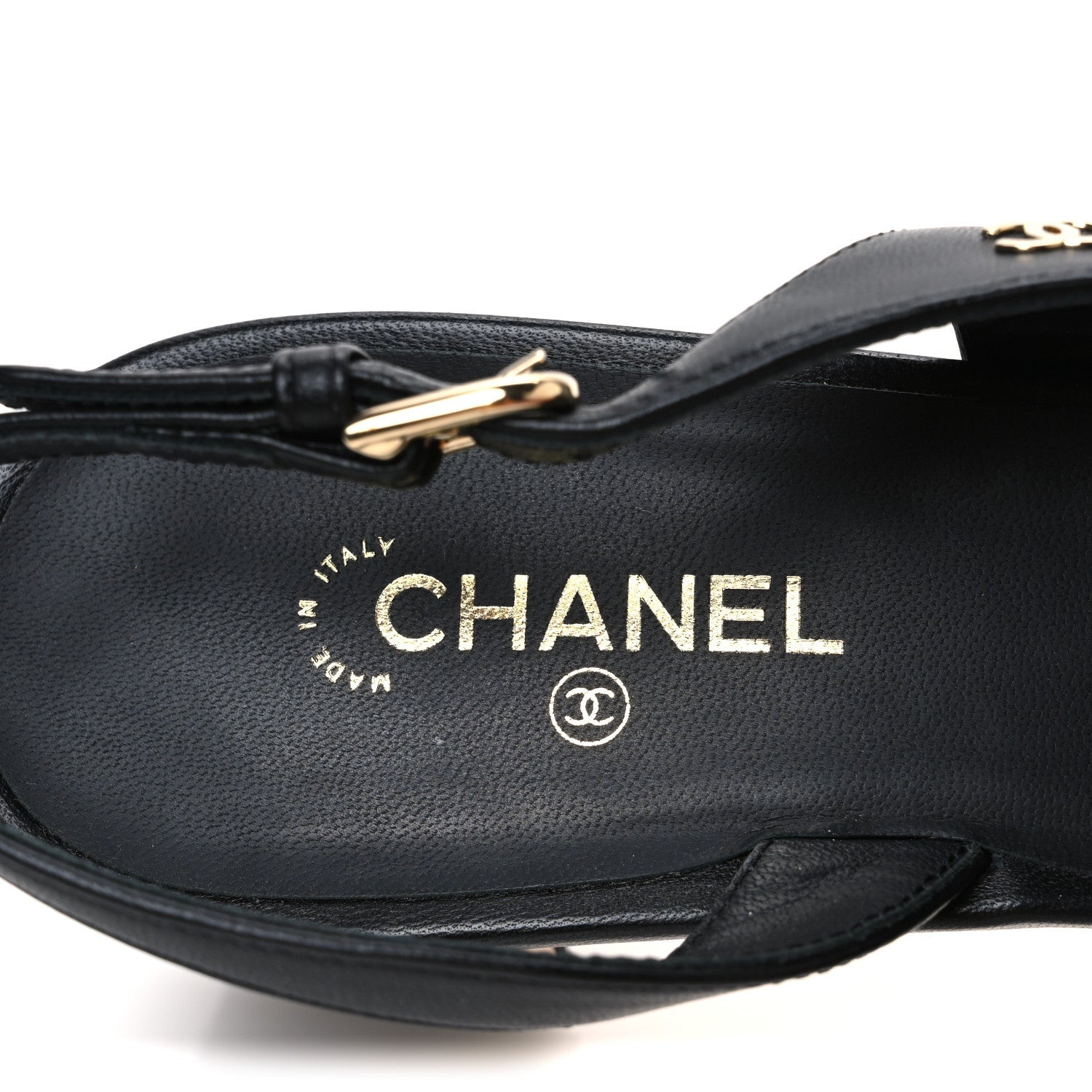 LAMBSKIN GROSGRAIN PEARL CAP TOE CC SLINGBACK PUMPS BLACK