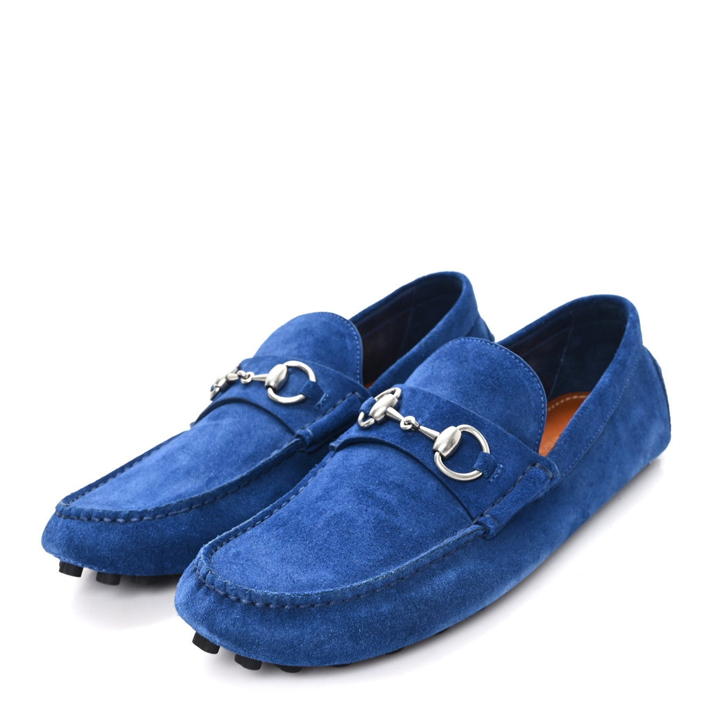 SUEDE MENS HORSEBIT DRIVER LOAFERS ROYALE