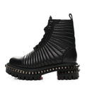 CALFSKIN QUILTED YETOTA COMBAT BOOTS BLACK