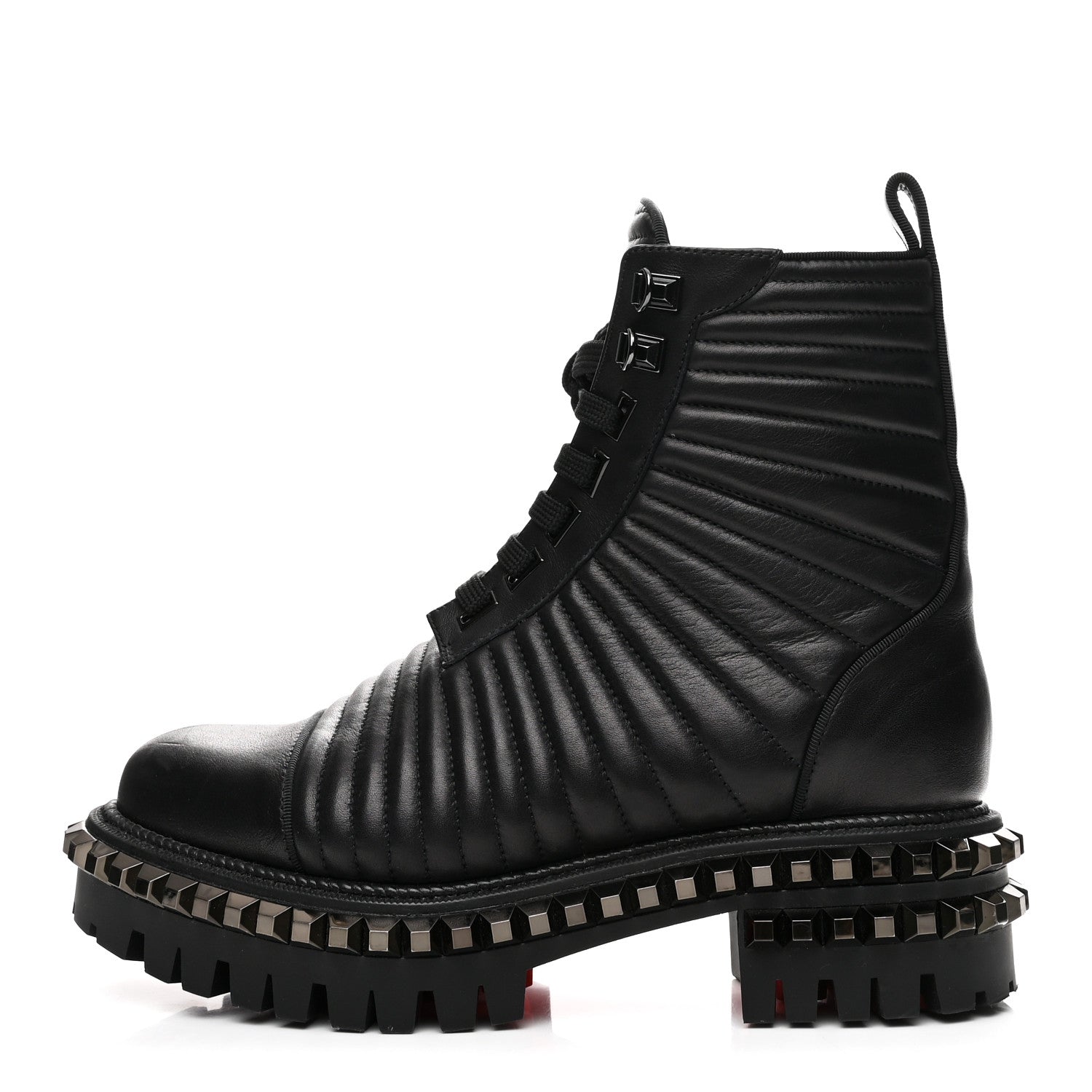 CALFSKIN QUILTED YETOTA COMBAT BOOTS BLACK