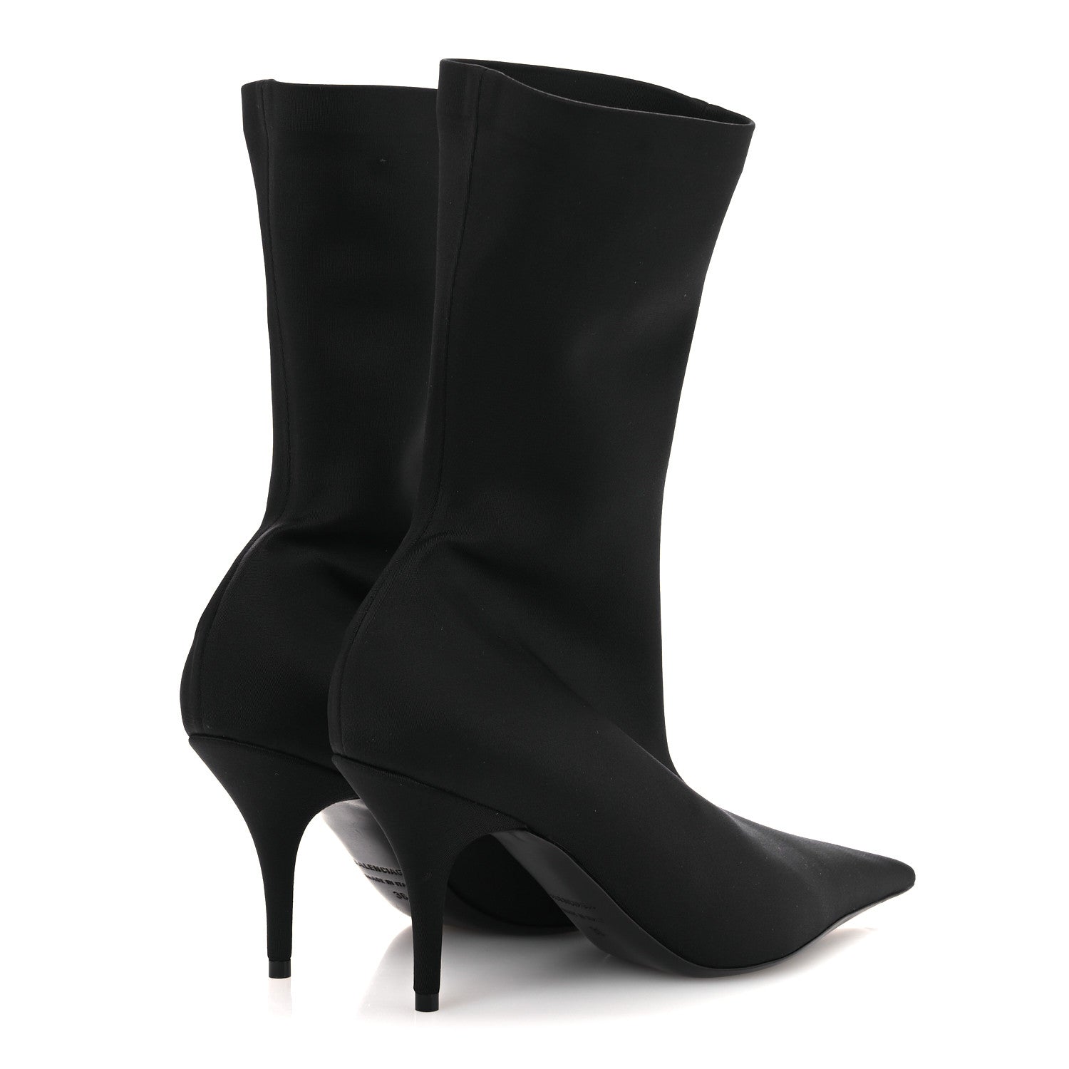 JERSEY CREPE EXTREME POINTED TOE KNIFE BOOTIES BLACK