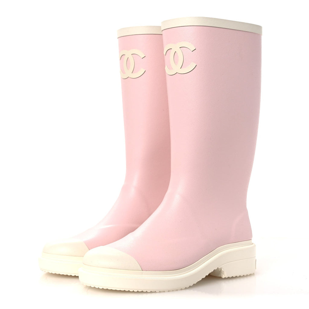 CAOUTCHOUK CC HIGH BOOTS LIGHT PINK WHITE