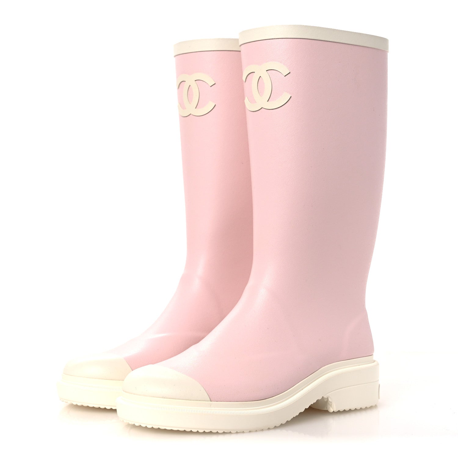 CAOUTCHOUK CC HIGH BOOTS LIGHT PINK WHITE