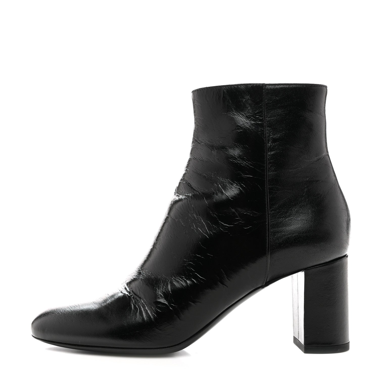 CALFSKIN LOULOU 70 UNIFORM ANKLE BOOTS BLACK