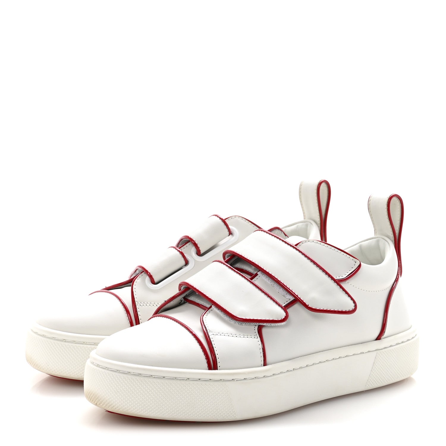 CALFSKIN MAXI TOYOTOTOY FLAT SNEAKERS WHITE RED