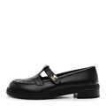 CALFSKIN CC TURNLOCK MOCCASIN LOAFERS BLACK