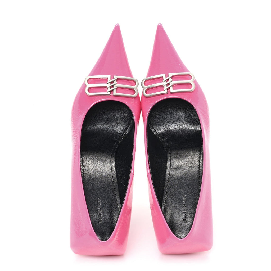 SHINY CALFSKIN BB SQUARE KNIFE 80MM PUMPS SWEET PINK