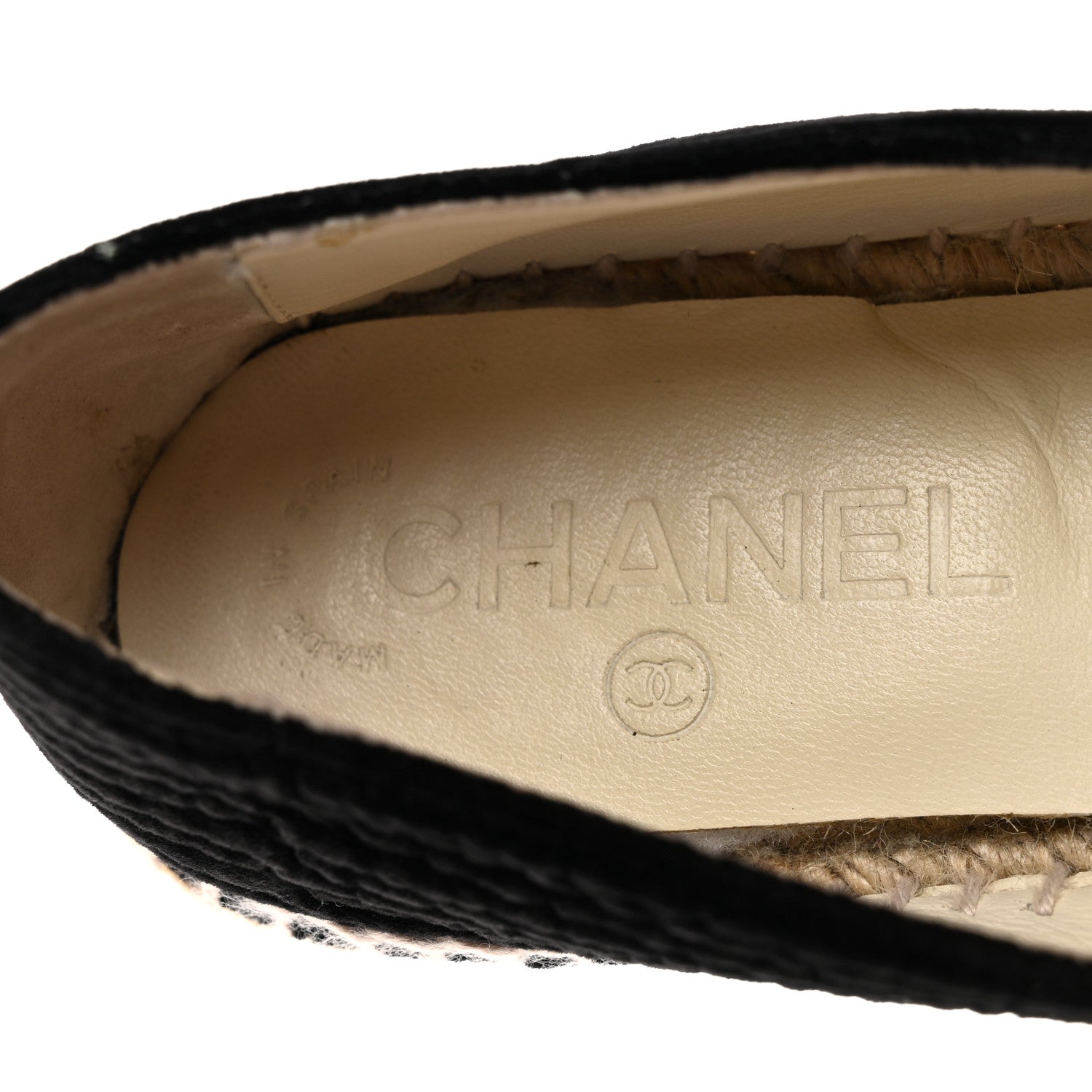 VELVET GROSGRAIN QUILTED CC ESPADRILLES BLACK