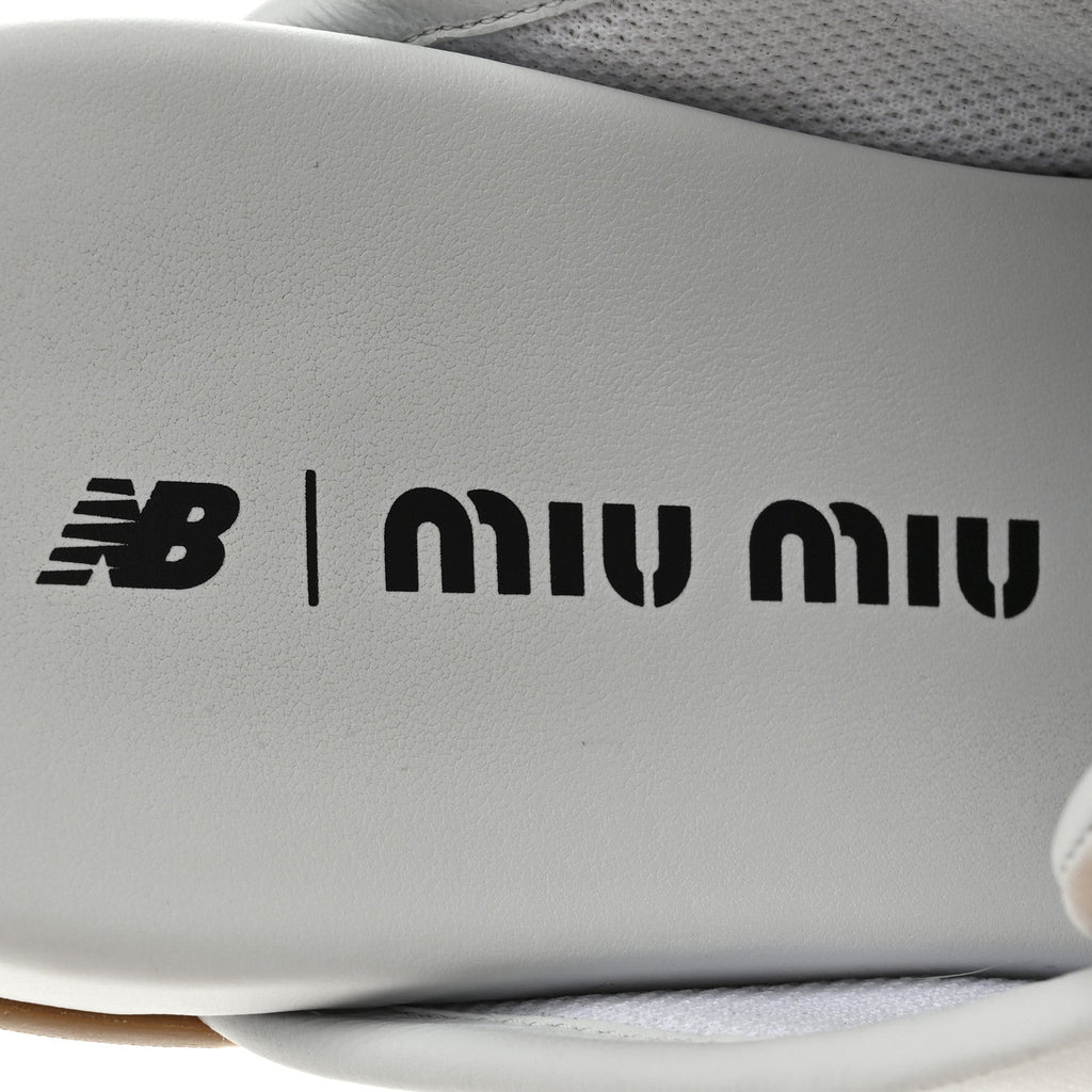 X NEW BALANCE BLEACHED CALFSKIN 530 SL SLIP-ON SNEAKERS MULES WHITE