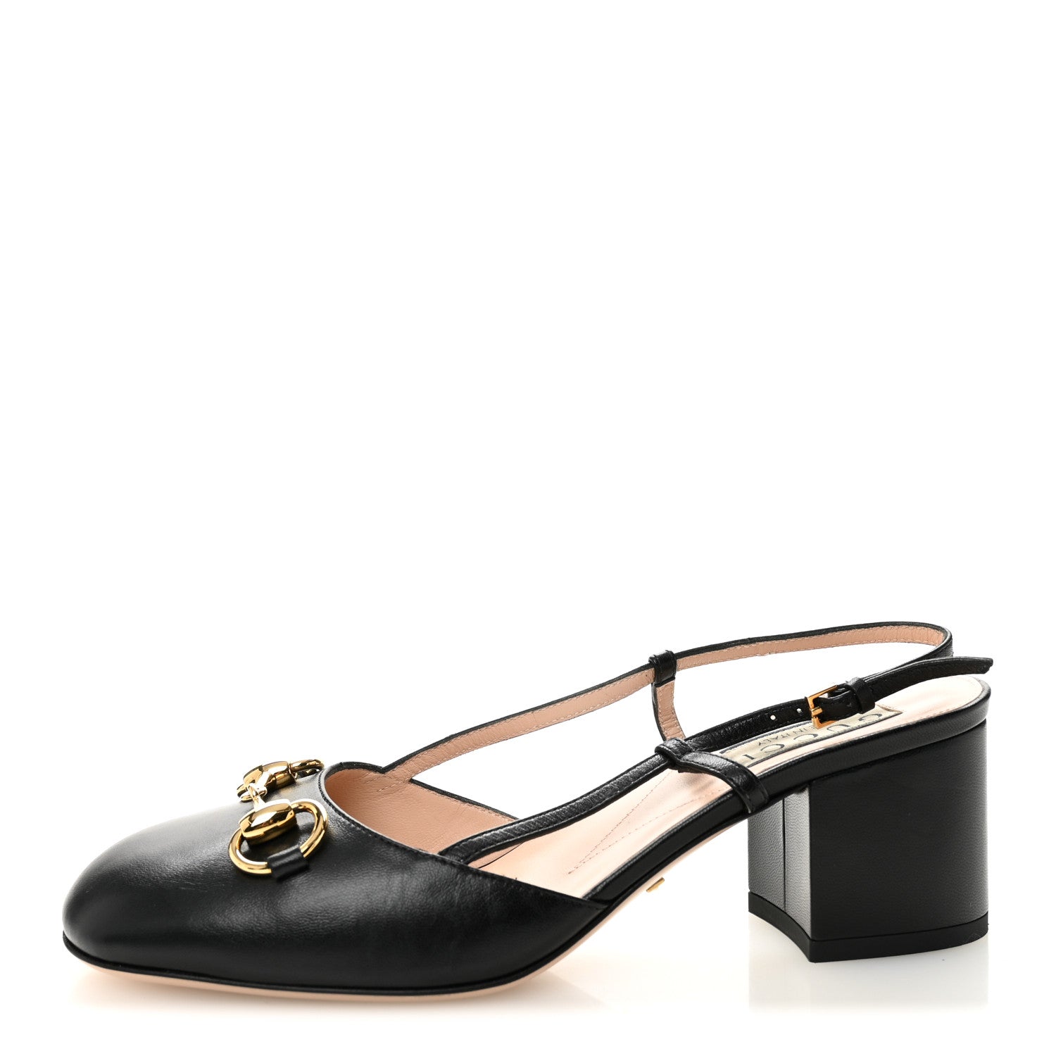 MALAGA KID HORSEBIT 70MM SLINGBACK PUMPS BLACK