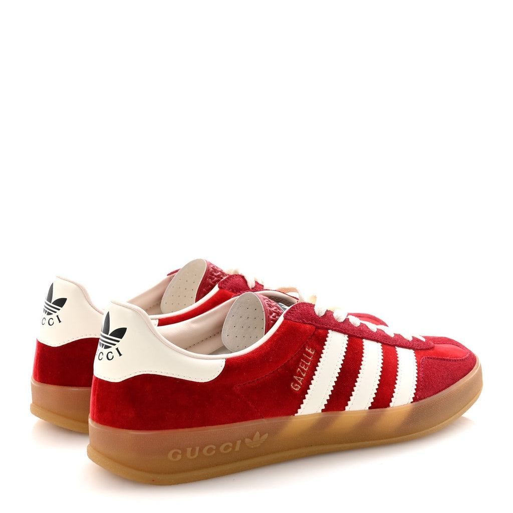 X ADIDAS SOFTY VELVET SUEDE MADEIRA DEMETRA MENS GAZELLE SNEAKERS VULCANIC RED OFF WHITE HIBISCUS RED