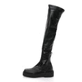 CALFSKIN ROCKSTUD M-WAY OVER THE KNEE BOOTS BLACK
