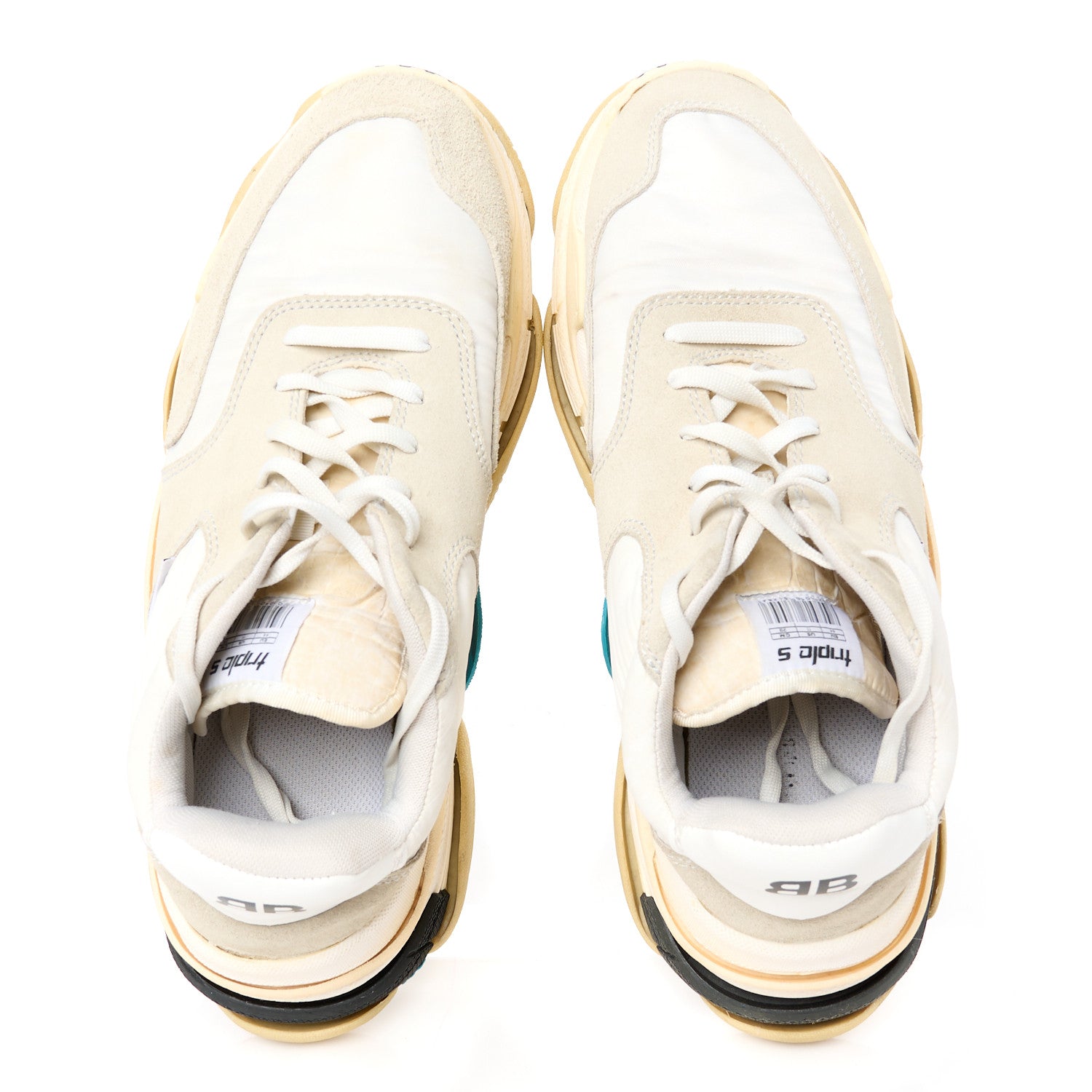 NYLON SUEDE MENS TRIPLE S 2.0 SNEAKERS WHITE GREY BLUE